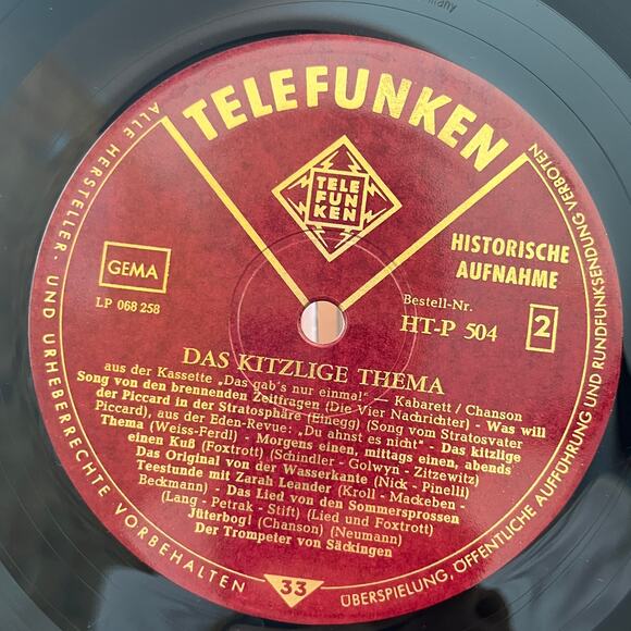 Das Kitzlige Thema Aus Der Kassette Das Gab's Nur Einmal LP Telefunken HT-P 504 - Picture 5 of 9
